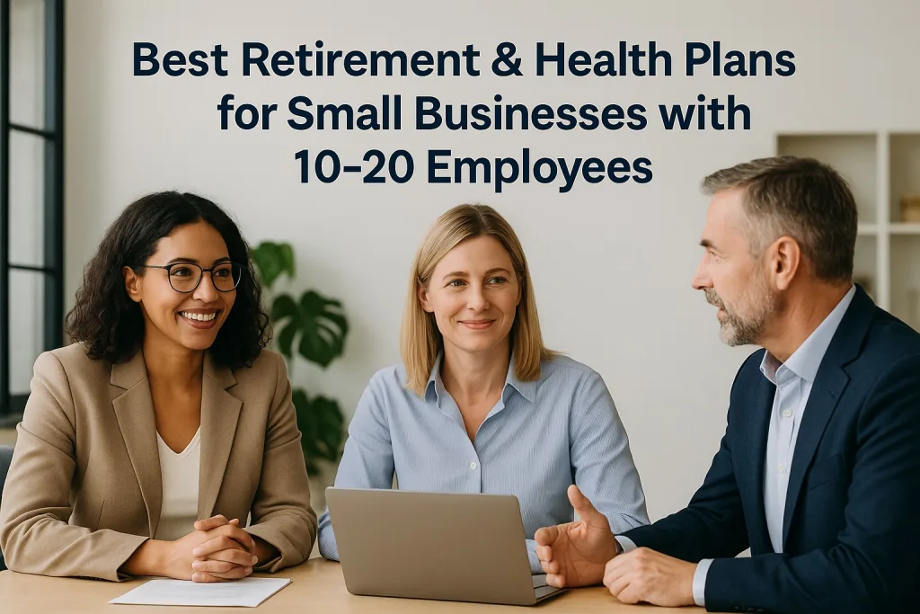Choosing Retirement Plans and Health Insurance for Small Businesses 10 20 Employees title
