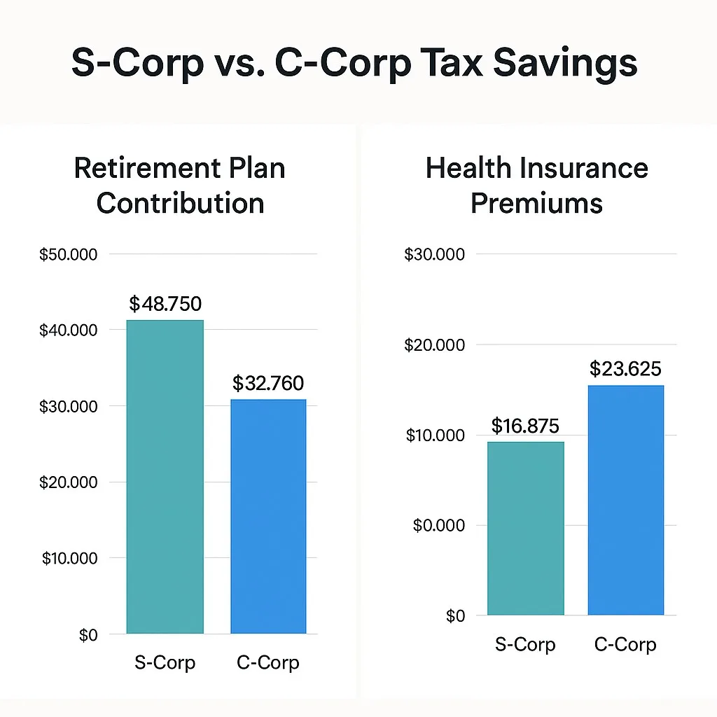 Tax Savings Comparison S Corp vs C Corp 5–10 Employees Title