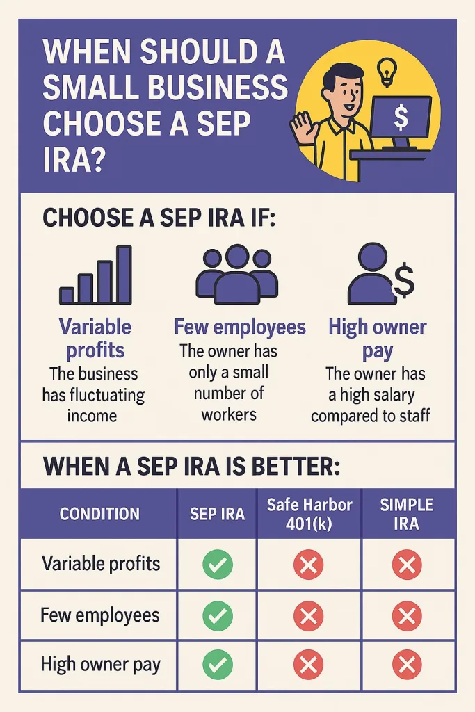 When should a Small Business Choose a SEP IRA Infographic